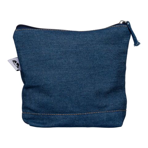 Trousse de maquillage en denim recyclé Orin bleu | sans marquage