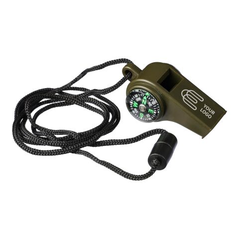 Sifflet avec boussole et thermomètre en PP Damon vert | sans marquage | non disponible | non disponible
