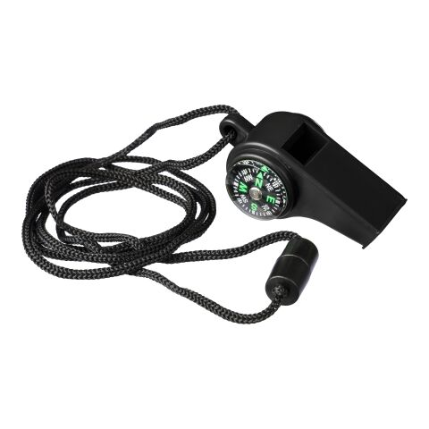 Sifflet avec boussole et thermomètre en PP Damon noir | sans marquage | non disponible | non disponible