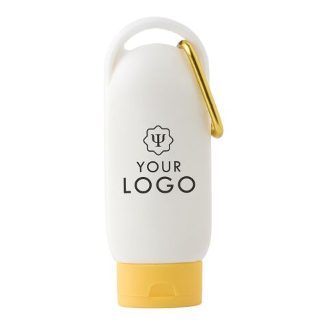 Crème solaire indice SPF 30 dans un flacon. blanc