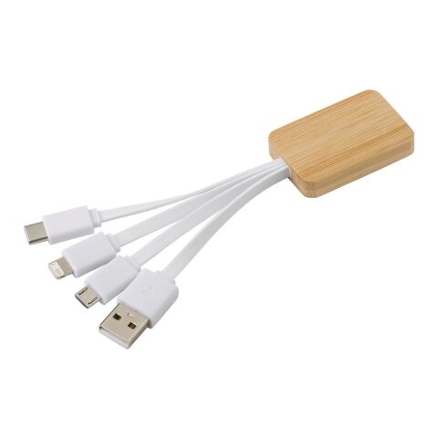 Câble de charge en bambou blanc