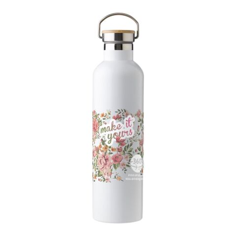 Bouteille double paroi en acier inoxydable Damien blanc