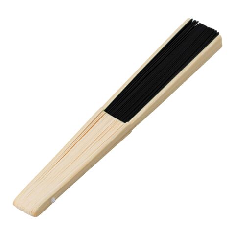 Eventail en bambou et papier Elio noir