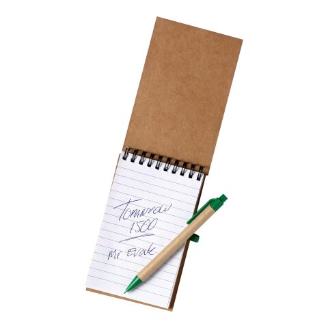 Carnet à spirale en carton vert