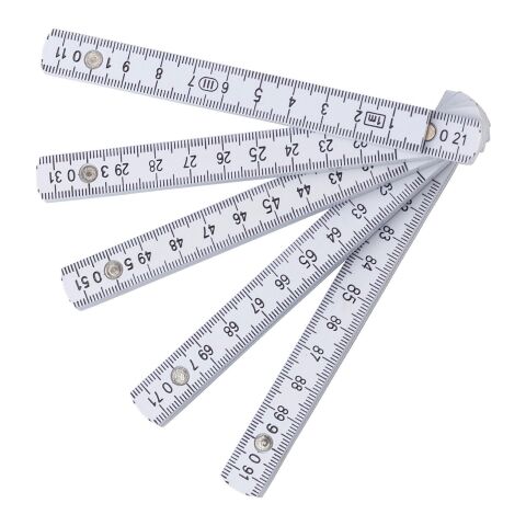 Mètre-ruban pliable en plastique d'1 m blanc