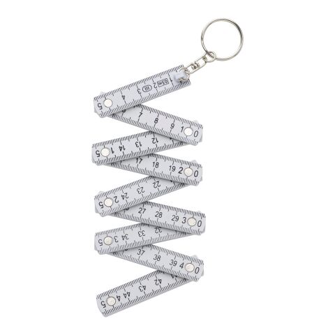 Porte-clés mètre-ruban pliable en plastique de 50cm blanc