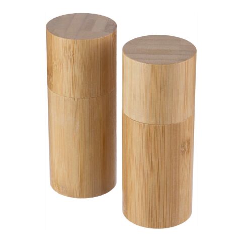 Ensemble de deux moulins en bambou Christine marron