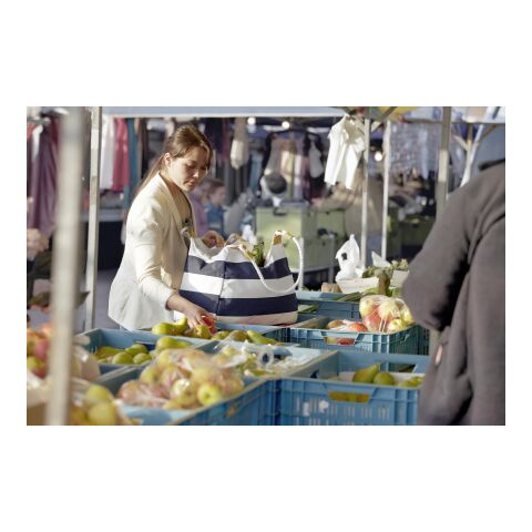 Sac de voyage en polyester bleu/blanc | sans marquage | non disponible | non disponible