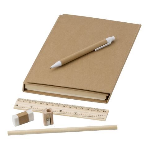 Conférencier en carton avec bloc-notes marron | sans marquage | non disponible | non disponible