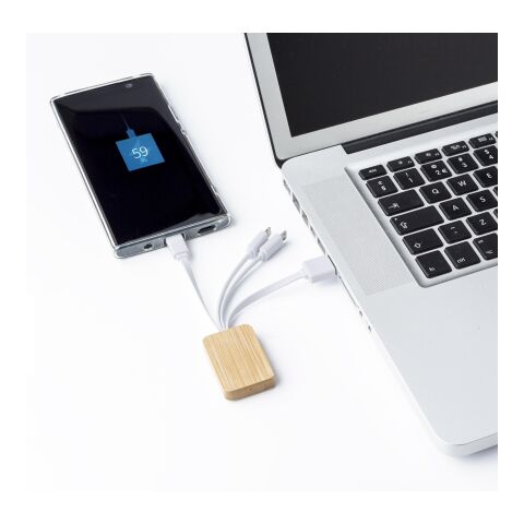Câble de charge en bambou blanc | sans marquage | non disponible | non disponible
