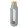 Bouteille Tidan de 600&nbsp;ml en verre borosilicate avec grip en silicone Standard | Gris | sans marquage | non disponible | non disponible