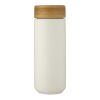 Gobelet en céramique Lumi de 300&nbsp;ml avec couvercle en bambou Standard | Blanc | sans marquage | non disponible | non disponible