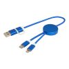 Câble 5 en 1 Alasia en aluminium et plastique recyclés de 30&nbsp;cm pour la synchronisation des données et la charge rapide de 27 W Bleu royal