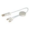 Câble 5 en 1 Alasia en aluminium et plastique recyclés de 30&nbsp;cm pour la synchronisation des données et la charge rapide de 27 W Standard | Argent | sans marquage | non disponible | non disponible