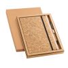 FREUD. Bloc-notes A5 et biros en liège Beige | non disponible | sans marquage | A5 | Ligné