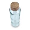 Bouteille d'eau en verre recyclé InSideOut ReuuZ avec bouchon en bois 650 ml Transparent