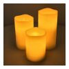 Ensemble de 3 bougies LED Koselys (fonctionnant à piles) Crème