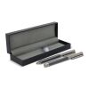 Ensemble stylo à bille et roller en métal bois de noyer dans une boîte cadeau Bronze nickelé foncé-Bronze nickelé foncé | sans marquage | non disponible | non disponible | non disponible