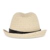 Chapeau de paille végétal avec bande colorée Noir | sans marquage | non disponible | non disponible