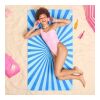 Serviette de plage R-PET à séchage rapide 100 × 180 cm, sublimation Bleu / Blanc | sans marquage | non disponible | non disponible