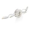 Cable 6 en 1 en TPE et plastique recyclé RCS blanc | sans marquage | non disponible | non disponible