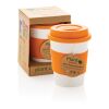 Tasse à café en PLA orange-blanc | sans marquage | non disponible | non disponible