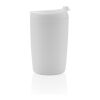 Mug en PP recyclé GRS avec couvercle à bascule blanc | sans marquage | non disponible | non disponible