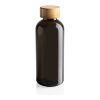 Bouteille en rPET GRS avec couvercle en bambou FSC noir | sans marquage | non disponible | non disponible