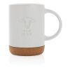 Mug en céramique avec base en liège blanc | sans marquage | non disponible | non disponible