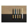 Stylo en ABS recyclé GRS avec clip en bambou blanc | sans marquage | non disponible | non disponible