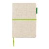 Carnet à couverture en jute et coton A5 vert-vert | sans marquage | non disponible | non disponible