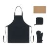 Set de cuisine en coton recyclé noir