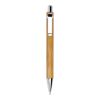 Stylo bille en bamboo et métal, mine bleue. marron | sans marquage | non disponible | non disponible