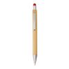 Stylo bille en bambou et plastique, mine noire rouge | sans marquage | non disponible | non disponible