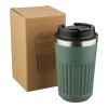Mug double paroi en acier inoxydable recyclé de 400 ml Chiara rouge foncé | sans marquage | non disponible | non disponible