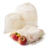 Set de 3 sacs filets en coton beige | sans marquage | non disponible | non disponible