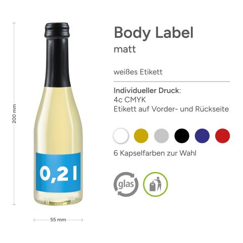 0,2 l Secco en bouteille de verre - Body Label sans marquage