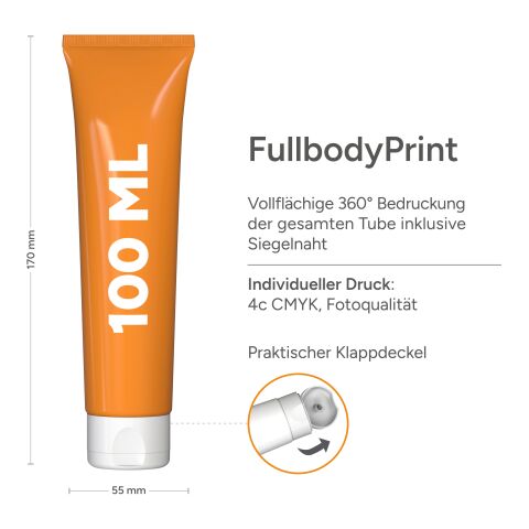 Tube de 100 ml - Baume pour les mains "Gingembre - Citron vert " - FullbodyPrint Blanc | sans marquage
