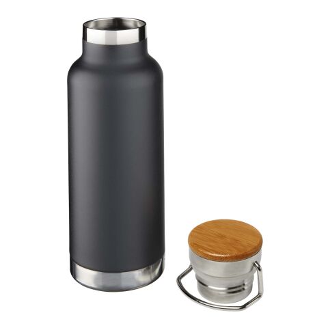 Bouteille isotherme avec bouchon en bois - 480 ml Standard | Noir | sans marquage | non disponible | non disponible