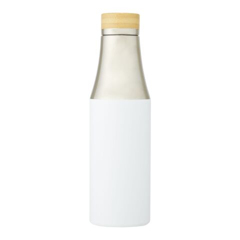 Bouteille Hulan de 540 ml en acier inoxydable avec cuivre et isolation par le vide avec couvercle en bambou Standard | Blanc | sans marquage | non disponible | non disponible