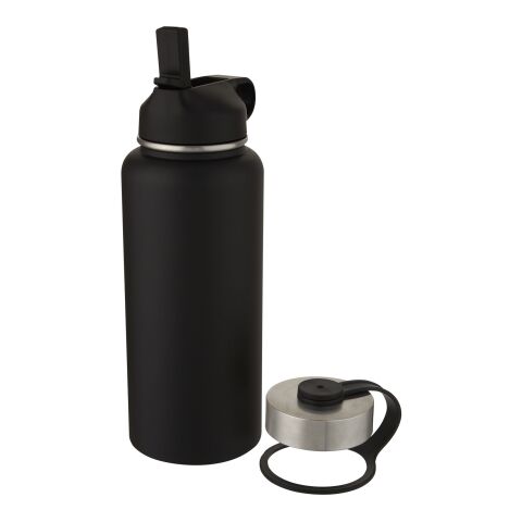 Bouteille de sport isotherme Supra 1 l avec couche de cuivre et 2 couvercles Standard | noir | sans marquage | non disponible | non disponible