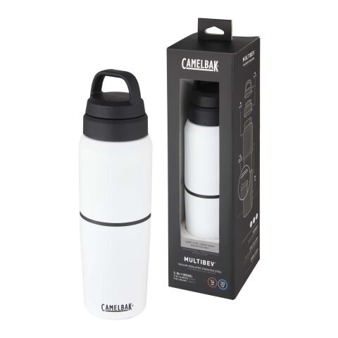 Bouteille MultiBev de 500 ml en acier inoxydable à isolation sous vide et gobelet de 350 ml Standard | Blanc | sans marquage | non disponible | non disponible