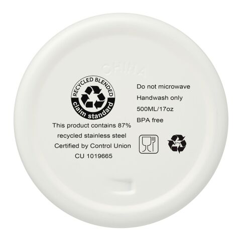 Bouteille isotherme sous vide Vasa de 500 ml en cuivre et acier inoxydable recyclé certifié RCS Standard | blanc | sans marquage | non disponible | non disponible