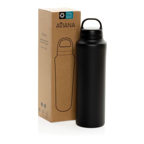 Bouteille 740ml en acier recyclé RCS Aviana™ Rowan noir | sans marquage | non disponible | non disponible