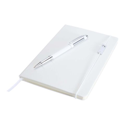 Ensemble carnet à couverture rigide A5 et stylo roller Legato Elegance Standard | blanc-blanc | sans marquage | non disponible | non disponible