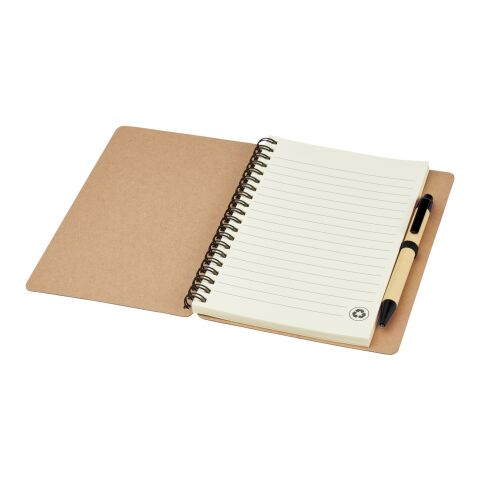 Carnet de note kraft recyclé avec stylo A6 Standard | Naturel-Noir | sans marquage | non disponible | non disponible | non disponible