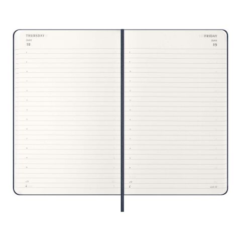 Agenda L quotidien 12 mois Moleskine à couverture rigide Standard | Bleu saphir | sans marquage | non disponible | non disponible
