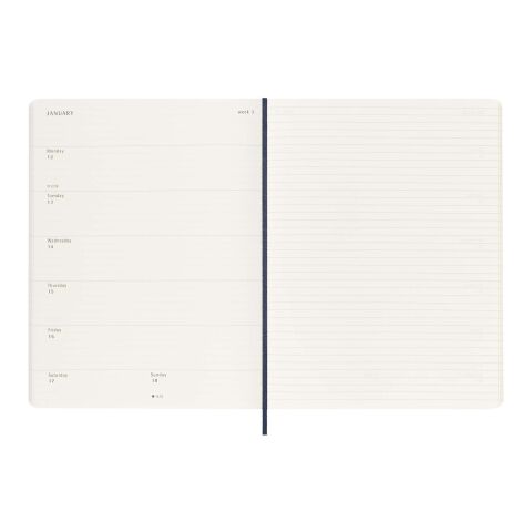 Agenda XL 12 mois Moleskine à couverture souple Standard | Bleu saphir | sans marquage | non disponible | non disponible