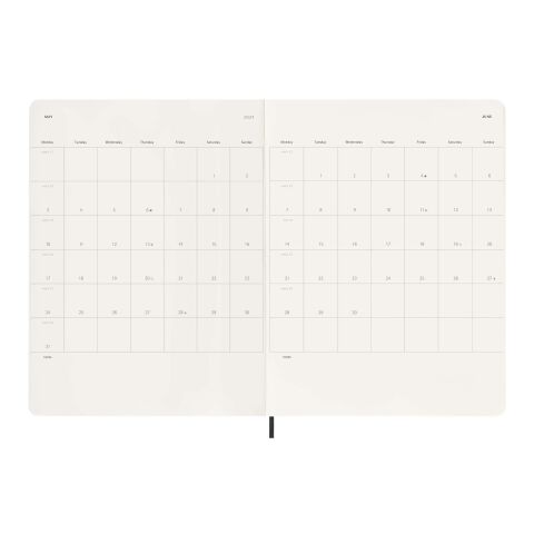 Agenda XL 12&nbsp;mois Moleskine à couverture souple Standard | Noir | sans marquage | non disponible | non disponible