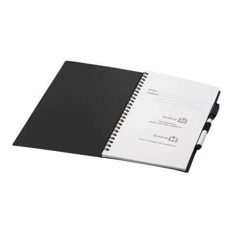 Bloc-notes réutilisable Pebbles format A5 Standard | Noir | sans marquage | non disponible | non disponible